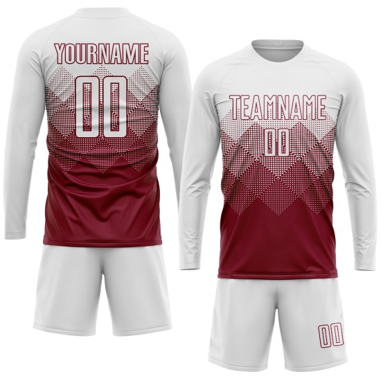 Maglia da calcio personalizzata Crimson White Sublimation