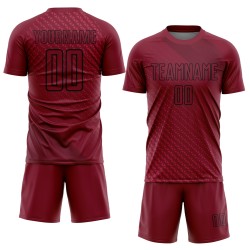 Maglia da calcio personalizzata Crimson Black Geometric Shapes Sublimation