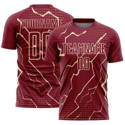 Maglia da calcio personalizzata Crimson City Cream Lightning stampata a sublimazione