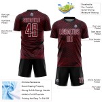 Maglia da calcio personalizzata Crimson Black-White Line stampata a sublimazione